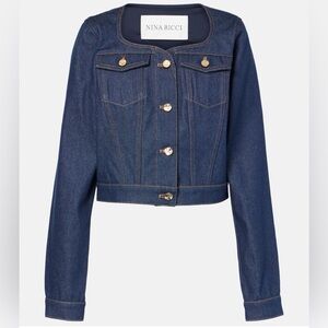 NINA RICCI Blue Denim jacket Size 46 NWT